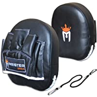 Meister Manoplas de Entrenamiento con Contorno Acolchadas (Par) para MMA y Boxeo - Negro